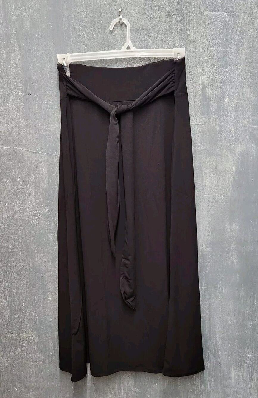 Avon Studio 1886 Black Liquid Knit Maxi Skirt Size Large - Picture 1 of 9